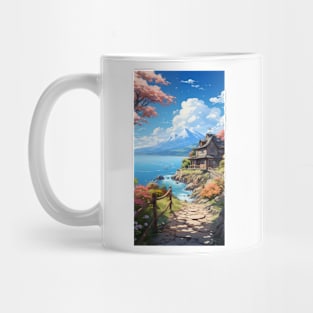 House next to the sea, near the mountains Mug